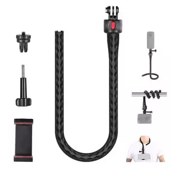 NEEWER Гибкий держатель для смартфона, селфи-палка, удлинитель, покачивание, магнитный, быстросъемный, совместимый с Insta360 Action 4 iPhone для покупок