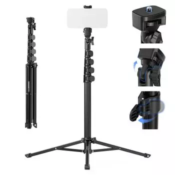 NEEWER Smartphone Tripod Smartphone Holder Smartphone Tripod Stand Selfie Stick Telescopic Adjustable Compatible with Light 46.6-155cm 180°
