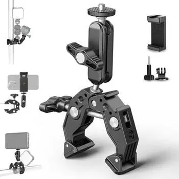 NEEWER Super Clamp 3 Dual Ball Head Magic Arm Cold Shoe 1/4 3/8 Screw Table Tripod Tube Cross Bar Gimbal Rod Адаптер для крепления смартфона/экшн-камеры