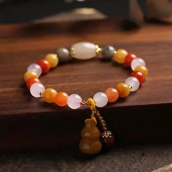 Нефрит - это также натуральный золотой шелковый нефритовый браслет, нефритовая ручная нить, круглые бусины, браслет из тыквы и топаза, украшения для рук