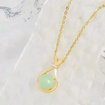 Нефрит Хэтянь Ожерелье «Мешочек удачи» Женское Легкая роскошь Премиум Ретро Цепочка на ключицу