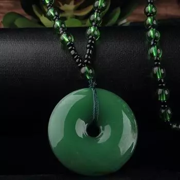 Нефрит Зеленый Ручная Резьба Лиса Кои Полый Нефритовый Подвеска Ожерелье Многоцветный Китайский Амулет Женский Мужской Талисман Ювелирное Изделие Подарок as the picture