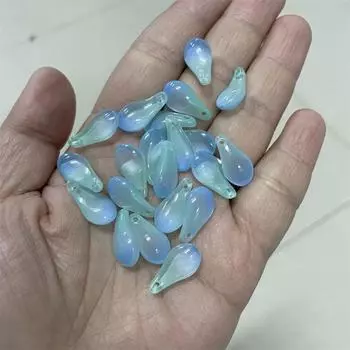 Нефритовые бусины с постепенным изменением цвета, сделанные своими руками, глазурованные бусины-лепестки, древний стиль, 9x17 мм, мясистые бусины-лепестки, ручная работа, 50 шт., материал, заколка для волос