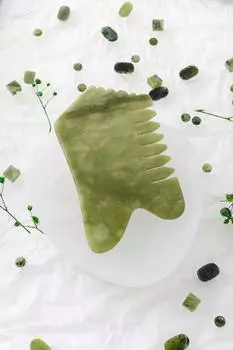 Нефритовый гребень Гуа Ша из натурального камня