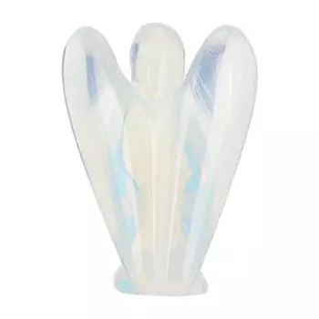 Нефритовый натуральный кристалл Ангел 3-мерная резьба Домашнее украшение Ремесла Украшения1.5 дюйма Опаловый ангел