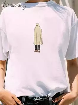 Негабаритная футболка с персонажем мультфильма, женская забавная женская футболка с круглым вырезом и короткими рукавами, летняя женская футболка