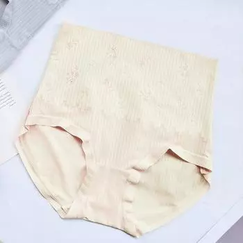 Негабаритное женское нижнее белье из чистого хлопка с высокой талией, бесшовные шелковые антибактериальные трусы L чёрный