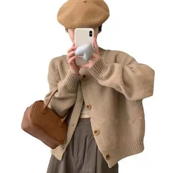 Негабаритный повседневный кардиган, вязаные куртки, женские свитера, пальто, однобортный, с круглым вырезом, модные офисные женские свитера, верхнее пальто, уличный женский джемпер, топ One Size