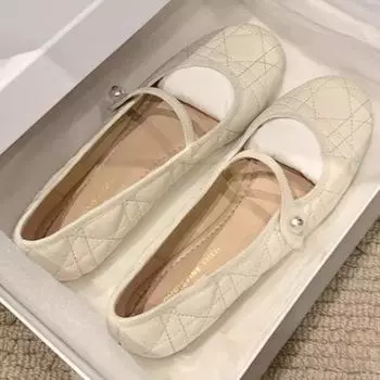 Неглубокие одинарные туфли женские с ремешком из бриллиантов и жемчуга на плоской подошве одинарные туфли женские туфли Мэри Джейн модные и удобные 35 чёрный