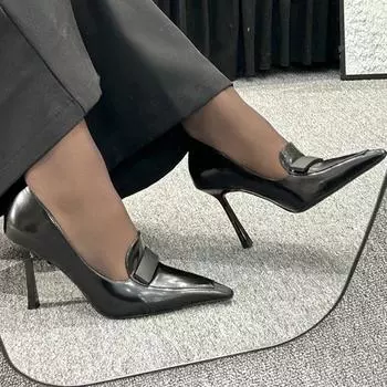 Неглубокие однотонные женские туфли-лодочки на шпильке с пряжкой на ремне, на высоком каблуке, с острым носком, модные повседневные туфли-лодочки, новые поступления, осенние туфли-лодочки 35