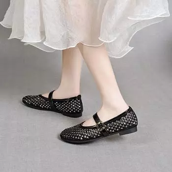 Неглубокие туфли-балетки женские весенне-летние цыганские звезды горячие бриллианты Мэри Джейн женские туфли с удобными маленькими одинарными туфлями 34