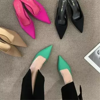Неглубокие женские туфли с острым носком, красные, на низком каблуке, элегантная женская обувь со скидкой, молодежная мода для отдыха, весна 35