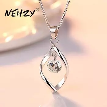 NEHZY 925 серебряная игла женская мода новые ювелирные изделия высокого качества с кубическим цирконием ретро простой кулон ожерелье длинное