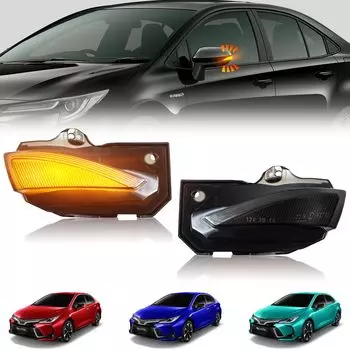 NEIFILES Yaris Cross GR Yaris Светодиодный повторитель поворота в зеркале заднего вида Меры по прохождению техосмотра Corolla 210 Corolla Touring Повторитель поворота в боковом зеркале Дымчатый рассеиватель