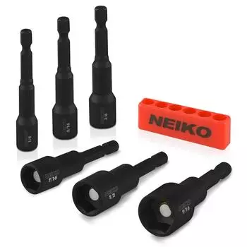 NEIKO 10190A Magnetic Nut Driver 6 Piece Set (SAE/Inch)
