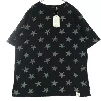 неиспользованная футболка с коротким рукавом и круглым вырезом с узором AZZURE Star M серии Black для мужчин, б/у