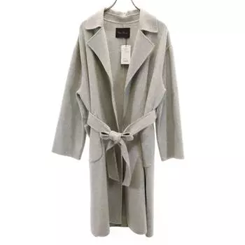 неиспользованное пальто-халат оверсайз URBAN RESEARCH из смесовой шерсти River F серое С биркой Женское Б/У