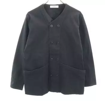 неиспользованный Johnbull Overdying Блузон S черный Без воротника хлопок лен Мужской Б/у