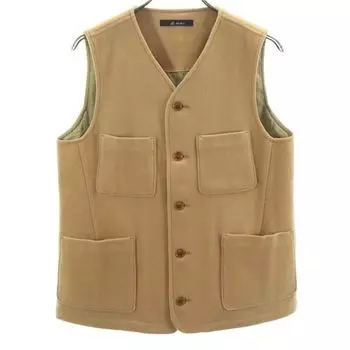 неиспользованный Johnbull шерстяной меланжевый Мелтон Жилет S Коричневый Мужской Б/У