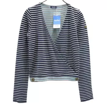 неиспользованный Знакомая граница Кардиган с длинным рукавом M Синий Женский Б/у