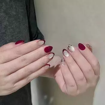 Нейл-арт, элементы, носите ногти, фиолетовый леопардовый принт, съемный французский маникюр, кошачий глаз, миндалевидный ноготь, 30 штук