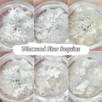 Нейл-арт Блестящая вспышка Белая звезда Бабочка Любовь Маникюр Украшения Зеркальный пигмент для ногтей 3D Diy Нейл-арт Энтузиасты