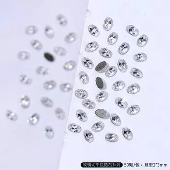 Нейл-арт бриллиантовая имитация огранки розы с плоским дном цирконовый бриллиант светлый роскошный прозрачный белый конский глаз ромб капля воды мини бриллиант особой формы