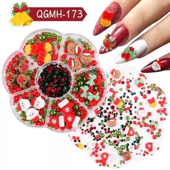 Нейл-арт рождественские колокольчики снежинка лось снеговик украшения для ногтей Хэллоуин ребенок смешное привидение тыква аксессуары для ногтей