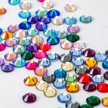 Нейл-арт с плоским дном, стразы, цветные бриллиантовые украшения для нейл-арта, смешанные цвета волос, яркий бриллиантовый нейл-арт, бриллиантовый сценический макияж, наклейка для лица, украшения SS4 [about 1.5mm] -720PCS