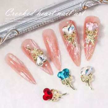 Нейл-арт Шарм Уникальный Милый Легкий Декор для Нейл-арта Ослепительный Стразы Сердце Любви Ногтей Шарм Украшения для Нейл-арта Салон Домашнего Использования D