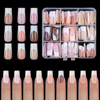 Нейл-арт смешанный цвет французский ноготь накладной ноготь голый розовый французский сборный ноготь универсальный