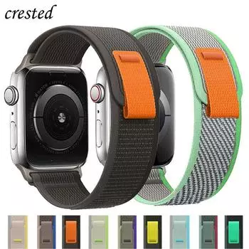 Нейлон для Apple Watch Ultra 2, браслет 49 мм, 44 мм, 40 мм, 45 мм, 41 мм, 38 мм, 42 мм, 44, 45, 49 мм, браслет iWatch series 9, 7, 6, 5, 4, 3 se 8, ремешок Samsung Galaxy Watch 4/5 чёрный