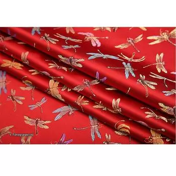 Нейлон высокой плотности жаккардовая ткань с рисунком стрекозы - китайский шелковый атлас Ханфу для детской парчи