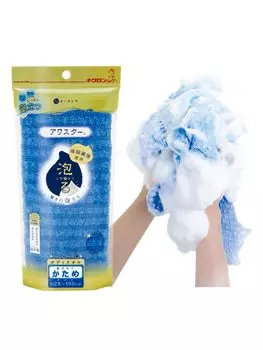 Нейлоновая губка для ванны Kikulon, синяя – 1 упаковка (Отшелушивающий скраб для душа)