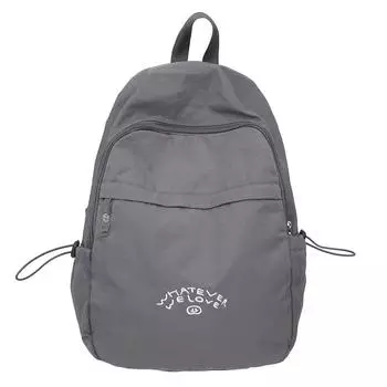 Нейлоновая холщовая сумка, женский модный повседневный рюкзак, повседневный рюкзак большой емкости серый