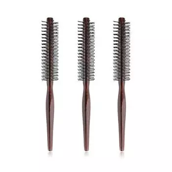 Нейлоновая круглая щетка для вьющихся волос, антистатическая расческа, деревянный парикмахерский инструмент