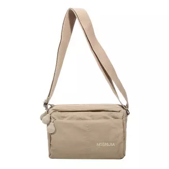 Нейлоновая квадратная сумка с широким ремешком, водонепроницаемая, сверхлегкая, наплечная сумка унисекс, повседневная, через плечо, дорожная, портативная, с несколькими отделениями хаки