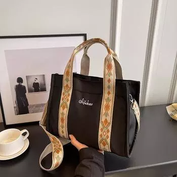 Нейлоновая легкая портативная сумка-тоут для женщин, модная студенческая рабочая сумка и сумка через плечо для поездок на работу one size белый