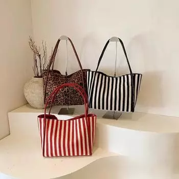 Нейлоновая леопардовая сумка-тоут Hasp Trendy Fashiony Shoulder Bag Soft Universal Popular Handbag чёрный