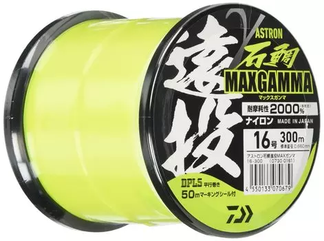 Нейлоновая леска DAIWA Astron Ishidai Long Throw MAX Gamma 300 18 Flash Yellow No.
