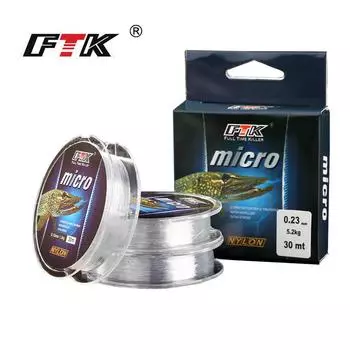 Нейлоновая леска для зимней рыбалки FTK, 0,08-0,25 мм, 2,9-12,5 фунтов, 1,3-5,7 кг, аксессуары Peche, размеры лески 0.12mm-4.3LB