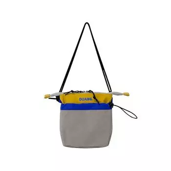 Нейлоновая маленькая сумка для пары, сумка кроссбоди, мини-сумка с кулиской, сумка через плечо для поездок на работу серый/жёлтый