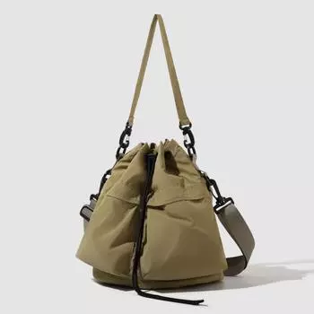 Нейлоновая маленькая сумка-саквояж, многокарманная, легкая, ручная сумка-ведро, женская сумка через плечо зелёный