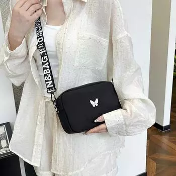 Нейлоновая модная простая бабочка маленькая квадратная сумка легкие сумки через плечо на одно плечо для женщин кошельки и сумки на молнии