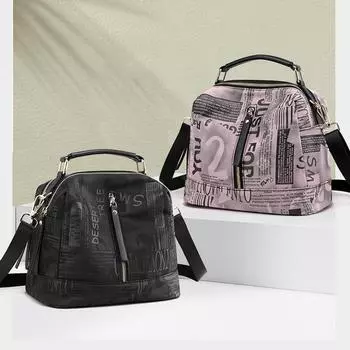 Нейлоновая модная сумка с принтом, универсальная женская сумка на одно плечо, новая сумка, водонепроницаемая сумка-мессенджер из ткани Оксфорд, женская сумка чёрный