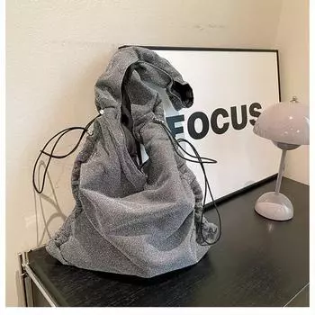 Нейлоновая молния, новая однотонная большая вместительная повседневная сумка через плечо, мягкая, универсальная, модная сумка в стиле вестерн