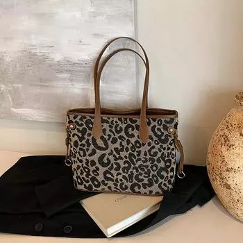 Нейлоновая молния высокого качества с леопардовым принтом модная сумка мягкая большая вместимость простая сумка через плечо