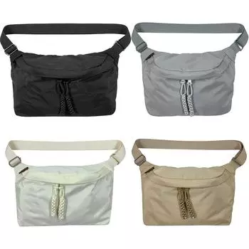 Нейлоновая нагрудная сумка через плечо для мужчин и женщин, спортивная поясная сумка на молнии, большая вместимость, водонепроницаемая легкая модная уличная поясная сумка чёрный