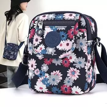Нейлоновая напечатанная маленькая сумка, сумка для мамы, сумка через плечо, женская сумка среднего возраста