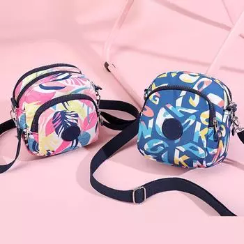 Нейлоновая напечатанная маленькая сумка, сумка для мамы, сумка через плечо, женская сумка среднего возраста